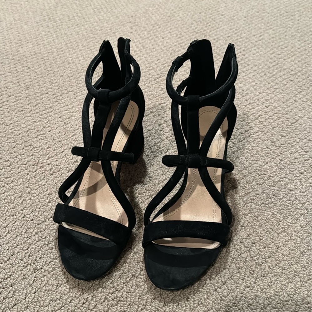 Sandro suede block heel sandals 38